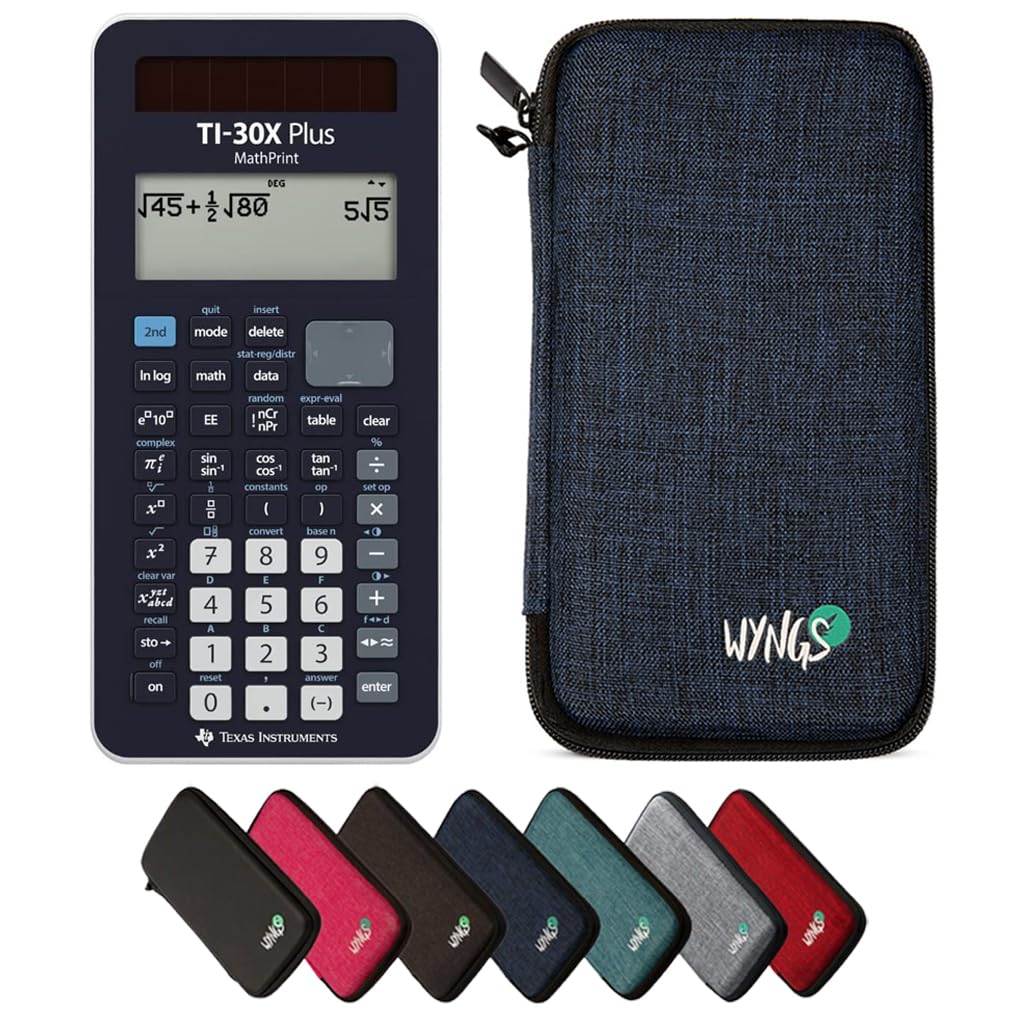 CALCUSO Sparpaket: TI-30X Plus MathPrint technisch-wissenschaftlicher Schulrechner + WYNGS Schutztas