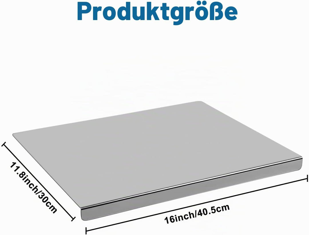 Edelstahl-Schneidebrett 30 x 40cm,Küche Schneidbrettchen,Schweres Schneidebrett zum Kochen, Backen B