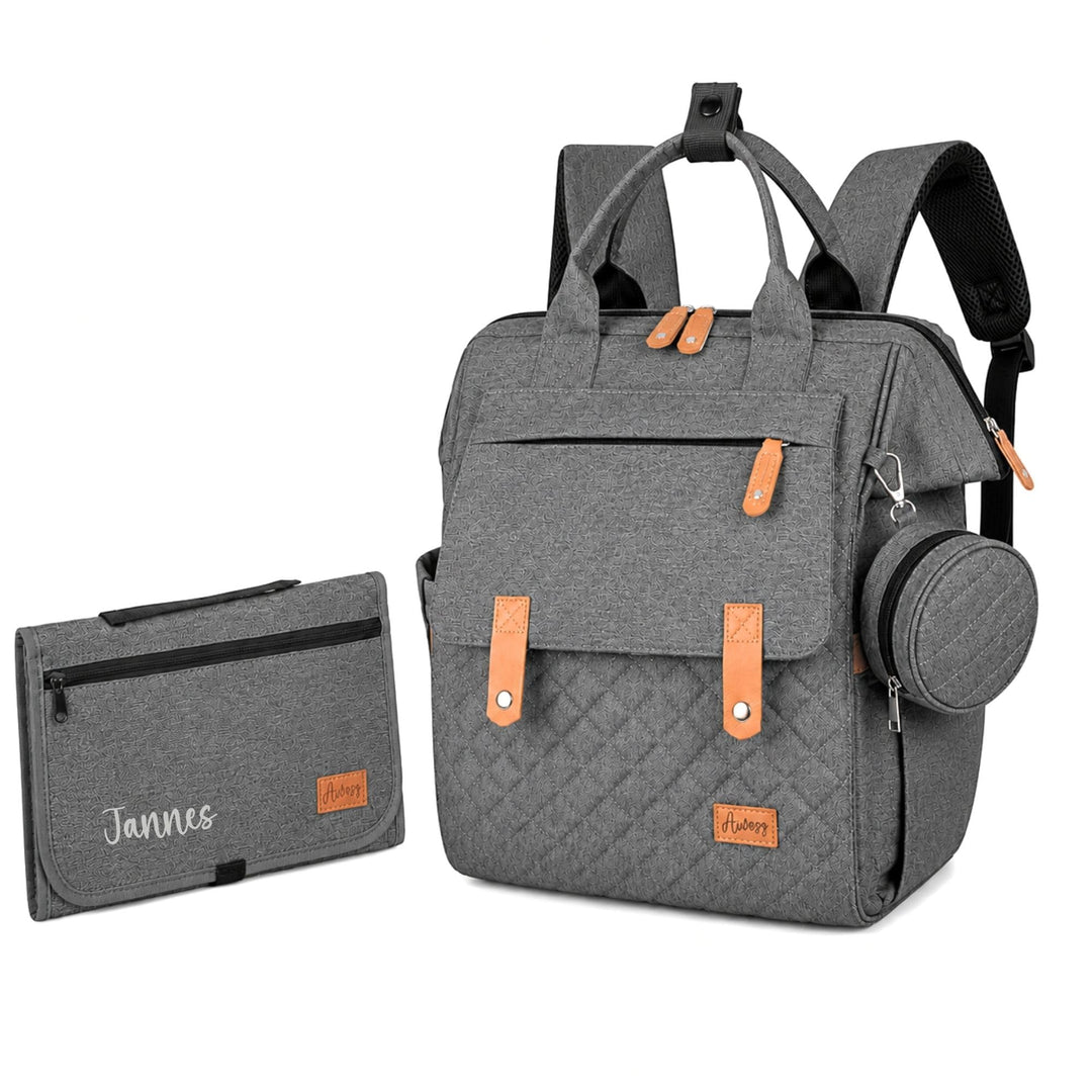 AWASG Wickelrucksack inkl. Wickeltunterlage, Wickeltasche gross viel Stauraum, Baby Rucksack für unt