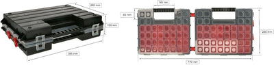 KOTARBAU® Tragbarer Sortimentsdoppelkasten Organizer mit herausnehmbaren Behältern, Organizer mit he