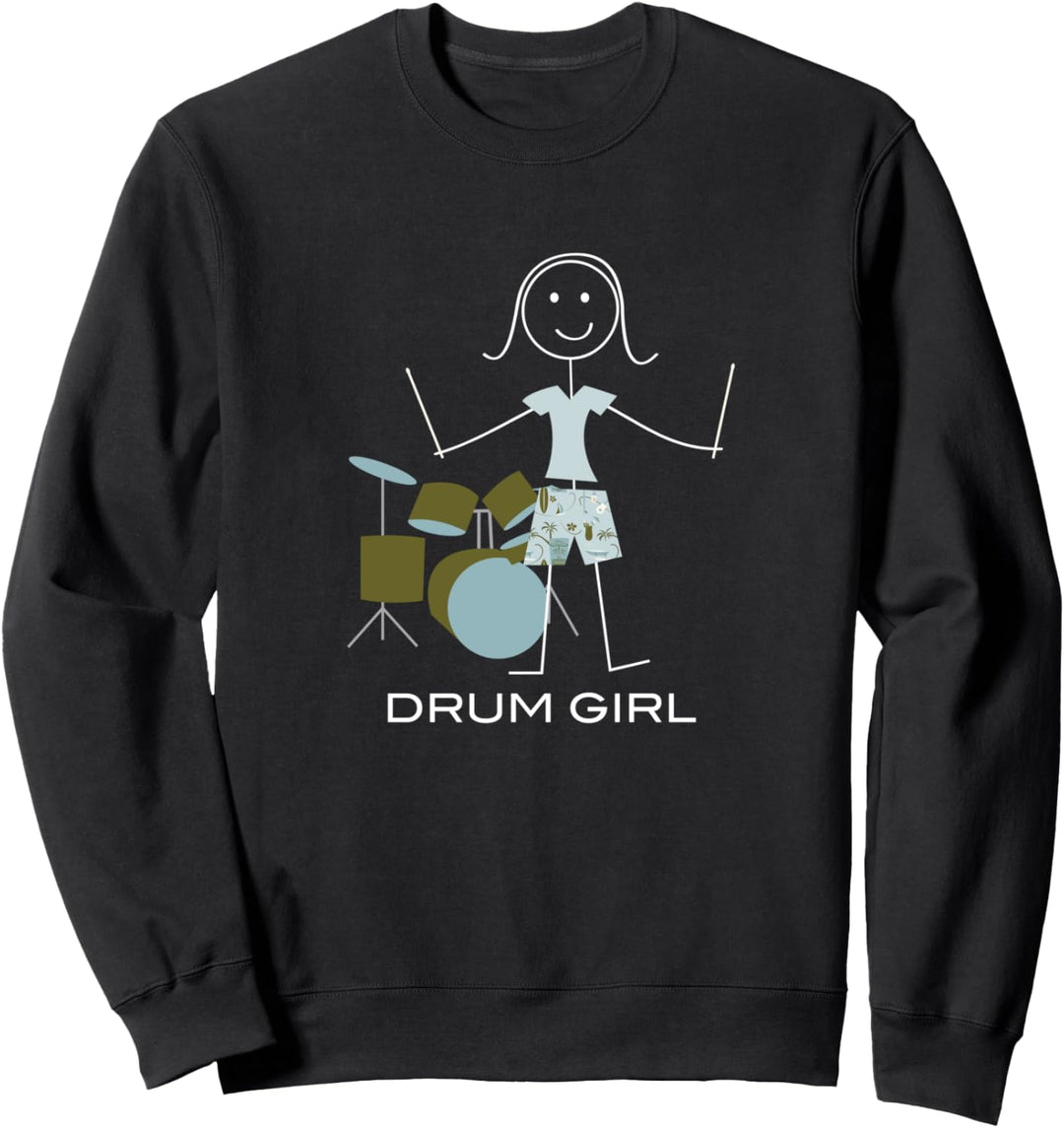 Lustige Frauen Schlagzeuger, Mädchen Trommel Musiker Sweatshirt