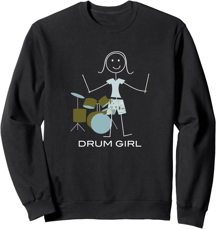 Lustige Frauen Schlagzeuger, Mädchen Trommel Musiker Sweatshirt