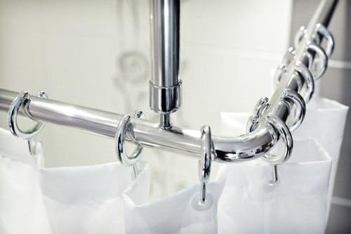 KS Handel 24 2er ALU WINKELSTANGE BARRIEREFREI 120x120 EXTRA LANG DUSCHVORHANG Stange CRHOM Silber P