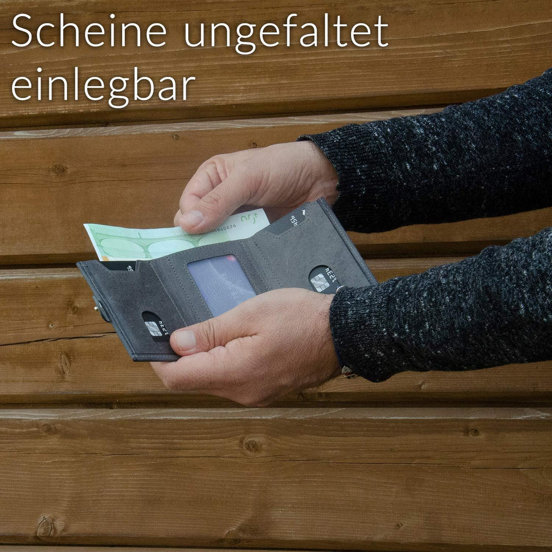 NEU: SOLO PELLE® Slim Wallet mit Münzfach [12 Karten] Slimwallet Riva [RFID-Schutz] Kartenetui mit M