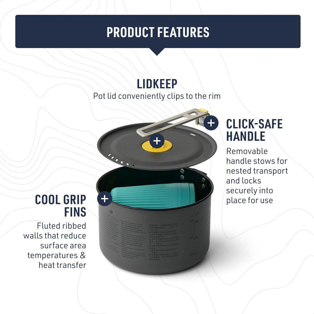 Sea to Summit Frontier UL One Pot Cook Set - 2L Pot + Medium Bowl + Insulated Mug blue-yellow