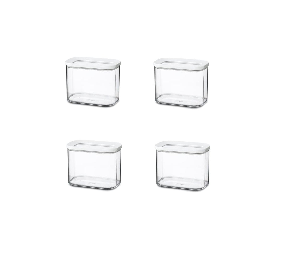 Mepal 4-tlg Vorratsdosen Spar-Set Modula 1000 ml Weiss Vorratsdose Frischhaltedose - ideal für die A