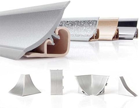 HOLZBRINK 150cm Sockelblende Sockelleiste für Einbauküche 150mm Höhe ALUMINIUM Gebürstet - HBK15 1x