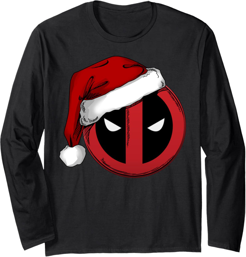 Marvel Deadpool Icon Santa Hat Weihnachten Langarmshirt