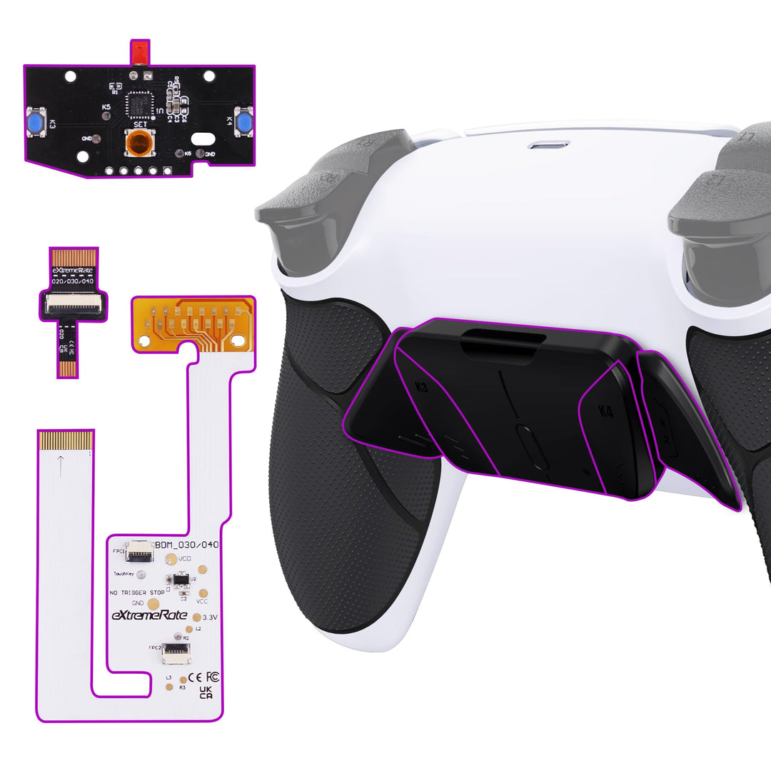 eXtremeRate Programmierbar RISE4 Remap Kit für ps5 Controller BDM-030/040,Remap Board&Rückplate Gehä