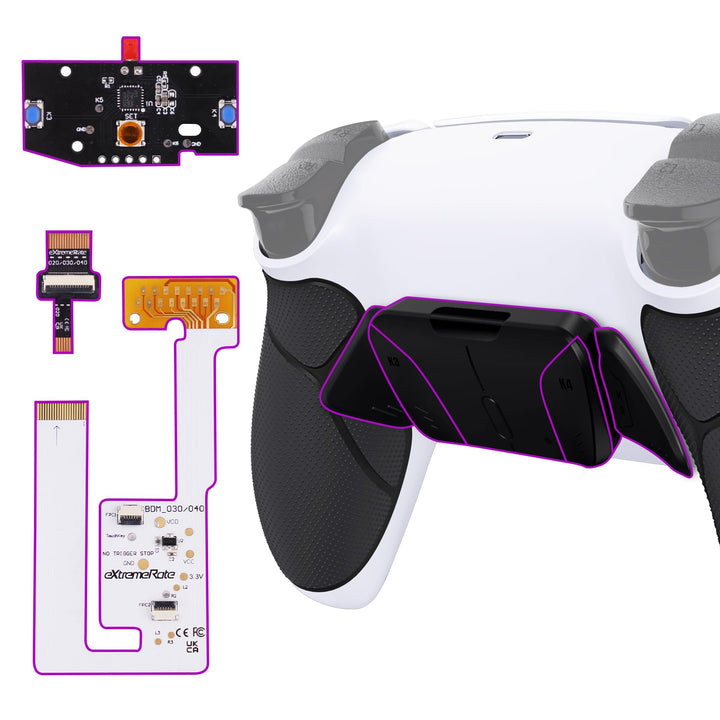eXtremeRate Programmierbar RISE4 Remap Kit für ps5 Controller BDM-030/040,Remap Board&Rückplate Gehä