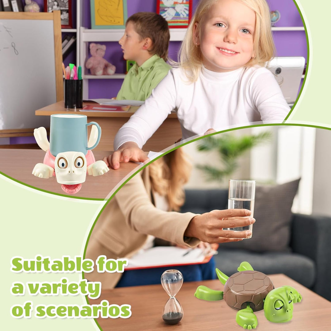 2 Stück Turtle Coaster, 3D-Gedruckter Schildkröten-Untersetzer,lustigem Gesicht Schildkröte Coasters