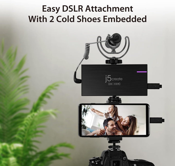 j5create 4K Game Video Capture Card mit PD 60W Pass-Through Charging, Streaming und Aufnahme von 4K