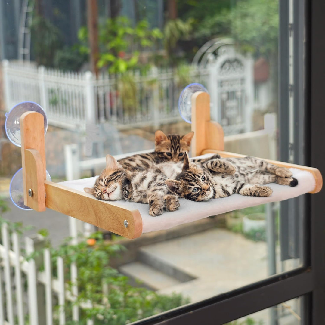 Katzenfensterstange mit Holzrahmen - Aloxina Faltbares Katzenhängemattenbett für Indoor-Katzen, weic