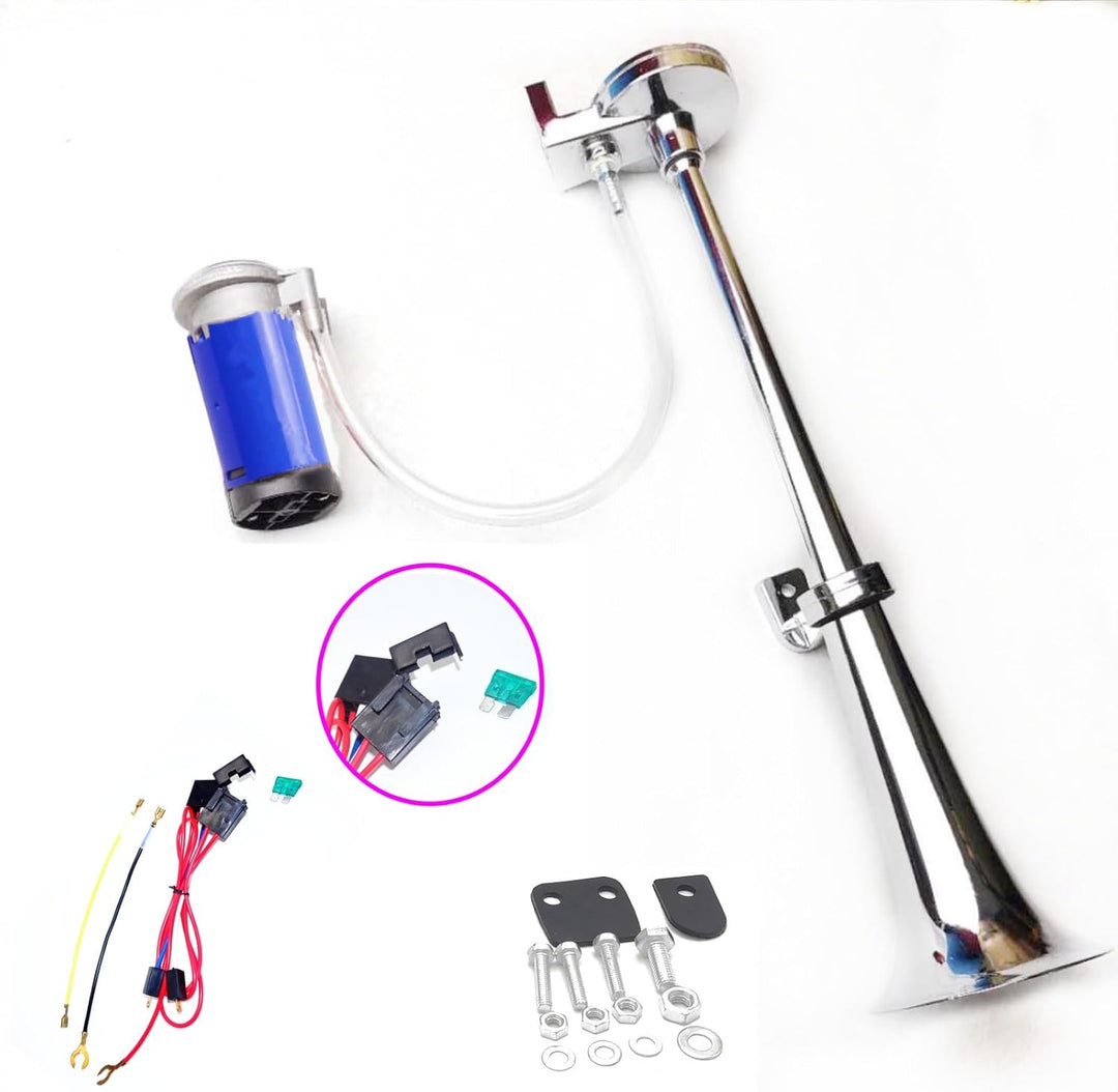 Autohupe Lufthorn Chrom Zink LKW Horn Schiff Horn Single Trompete 24V Car Air Horn Silber Ein Lautsp