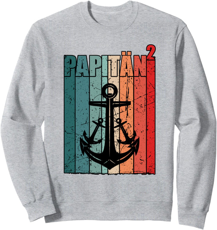 Papitän Kapitän Vater 2 Kinder Zwillinge zweifacher Papa Sweatshirt