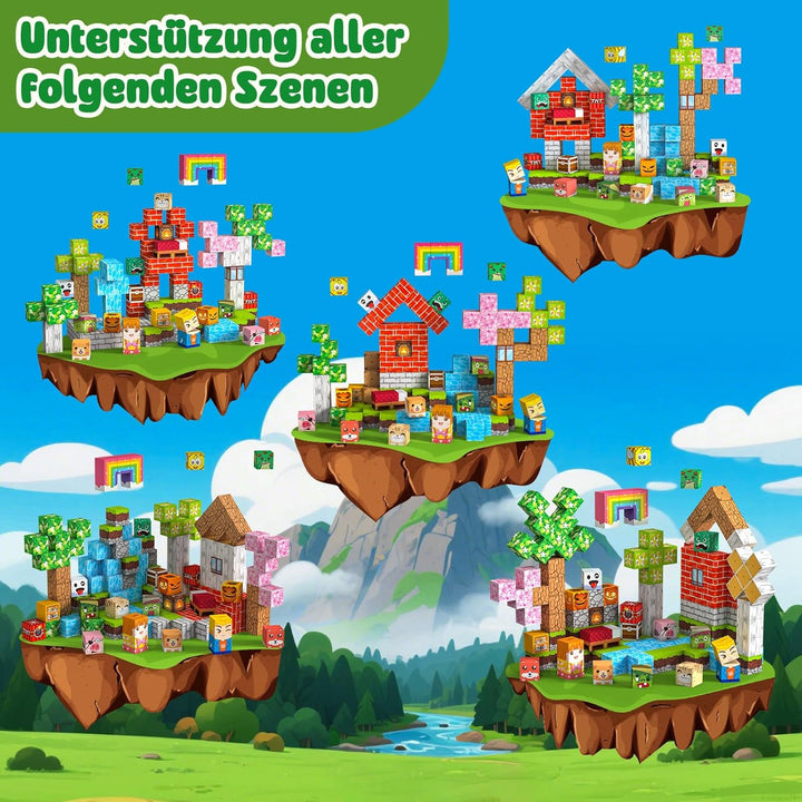 Crifeton Magnetische Bausteine 150 PCS 2CM, Montessori Spielzeug Magnete Kinder, Magnetische Bauwelt