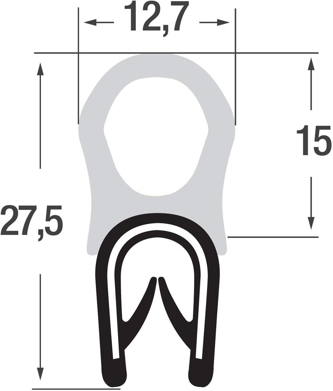 DO7 Dichtungsprofil von SMI-Kantenschutzprofi - Klemmprofil aus Weich-PVC - Klemmbereich 1-4 mm - Di