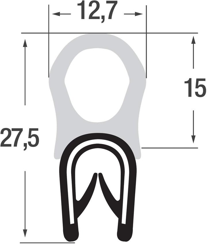 DO7 Dichtungsprofil von SMI-Kantenschutzprofi - Klemmprofil aus Weich-PVC - Klemmbereich 1-4 mm - Di