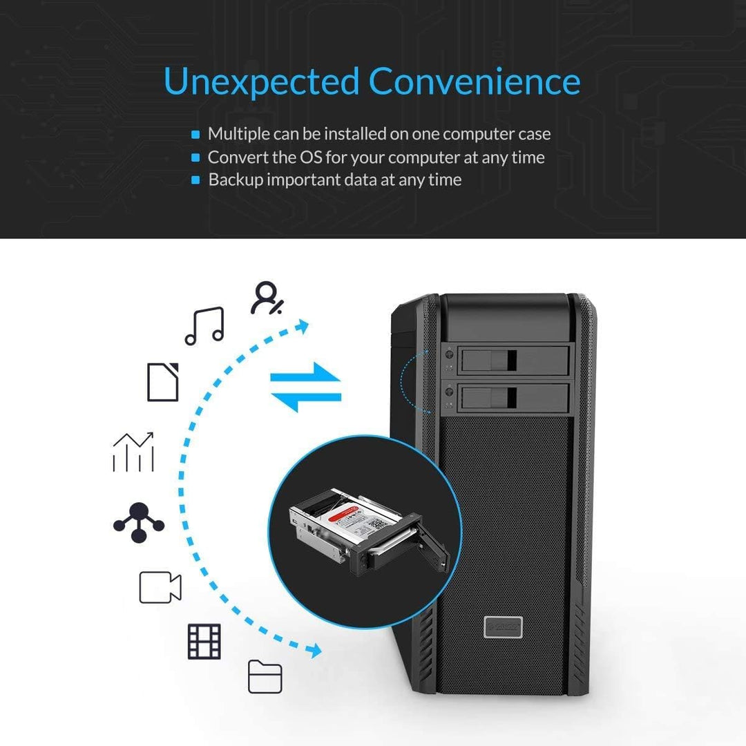 ORICO Wechselrahmen / SATA Mobile Rack | SATA I/II/III HDD Fesplattenrahmen im 5,25" Laufwerksschach