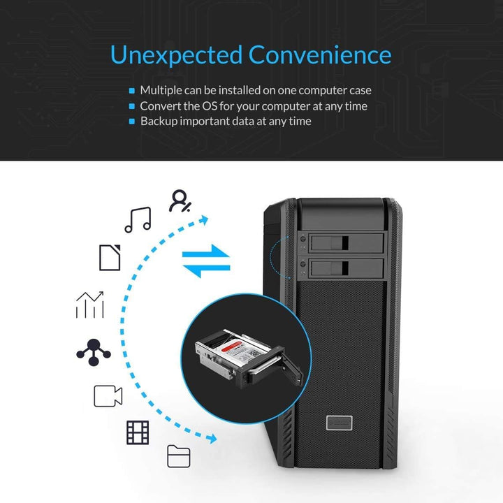 ORICO Wechselrahmen / SATA Mobile Rack | SATA I/II/III HDD Fesplattenrahmen im 5,25" Laufwerksschach
