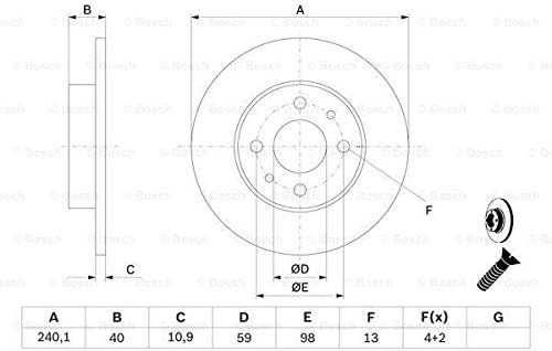 Bosch BD282 Bremsscheiben - 0 - ECE-R90 Zertifizierung - zwei Bremsscheiben pro Set