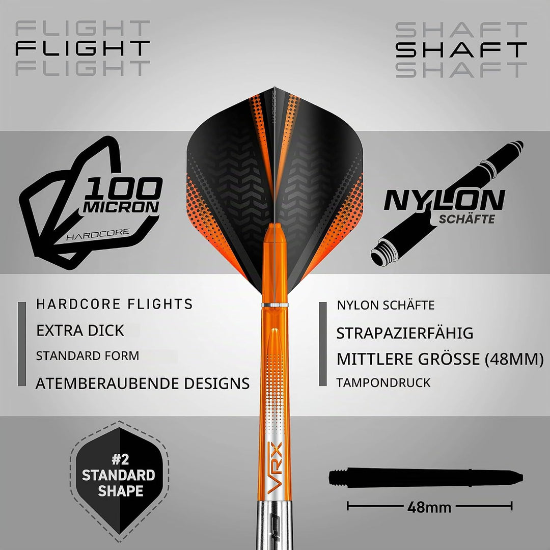 RED DRAGON Amberjack Series Steel Profi Dartpfeile Steeldarts Set mit Flights und Schäfte 25.0 Gramm
