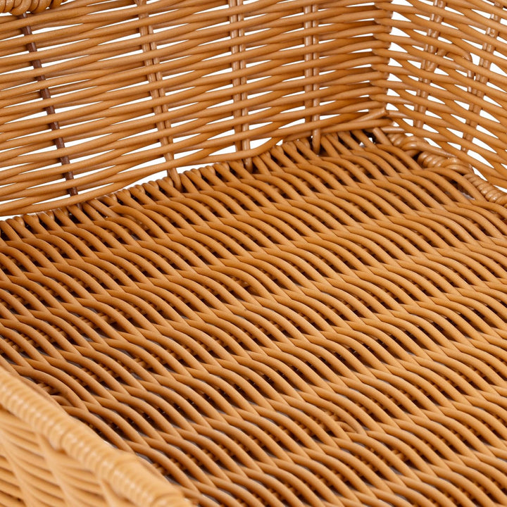 Mahlzeit Rattan Brotkorb mit Deckel | 53,5 x 33 x 25 cm | Brotkasten mit Sichtfenster, Brotkästchen