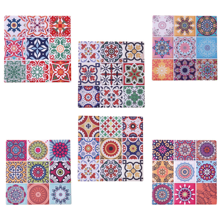 Flanacom Boho Design Untersetzer 6er Set – Dekorative Keramik Untersetzer für Glas, Tassen, Vasen, K
