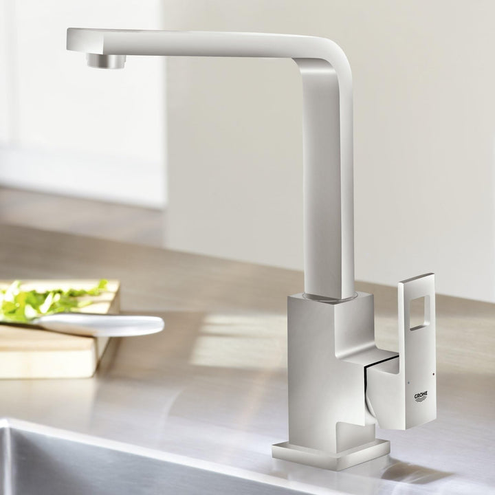 Grohe Eurocube EHM SPT L-Auslauf Edelstahl, Edelstahl