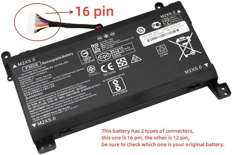 7xinbox 16 Kabel FM08 Laptop Akku Ersatz für HP Omen 17-AN013TX 17-AN014TX 17-AN014NG TPN-Q195 92275