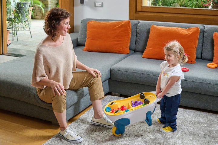 Chicco, 3in1 Panda, Rutscher mit Schwenkbaren Rädern, Schubkarrenmodus, Montessori-Unterteilungsfach