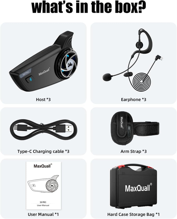 S8 Pro Schiedsrichter-Headset, Kommunikationssystem, 3 Personen, Gespräche zur gleichen Zeit, Fussba