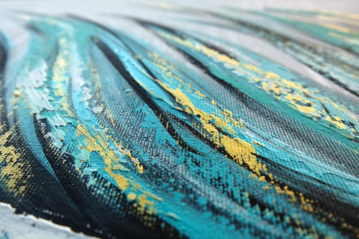 Monica Mirafiori I 100% HANDGEMALT I Gemälde Feather 100x50cm | Gemälde Handgemalt | Acrylgemälde |
