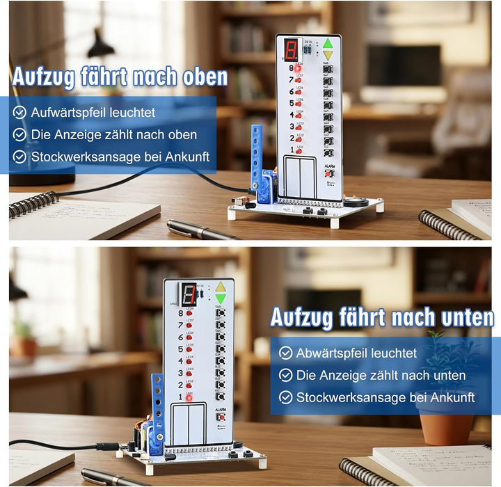 Aufzug Bausatz, Mint Elektronik Lötbausatz für Schule &amp; Zuhause