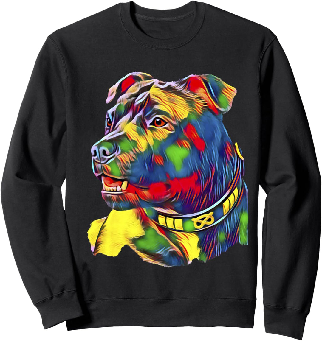 Aquarellkunst amerikanischer Staffordshire Bullterrier Sweatshirt