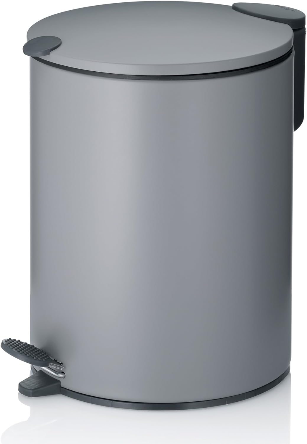 kela Kosmetikeimer Mats, 5 L, Ø 20,5 cm, Metall, hellgrau, Silent-Close, herausnehmbarer Inneneimer