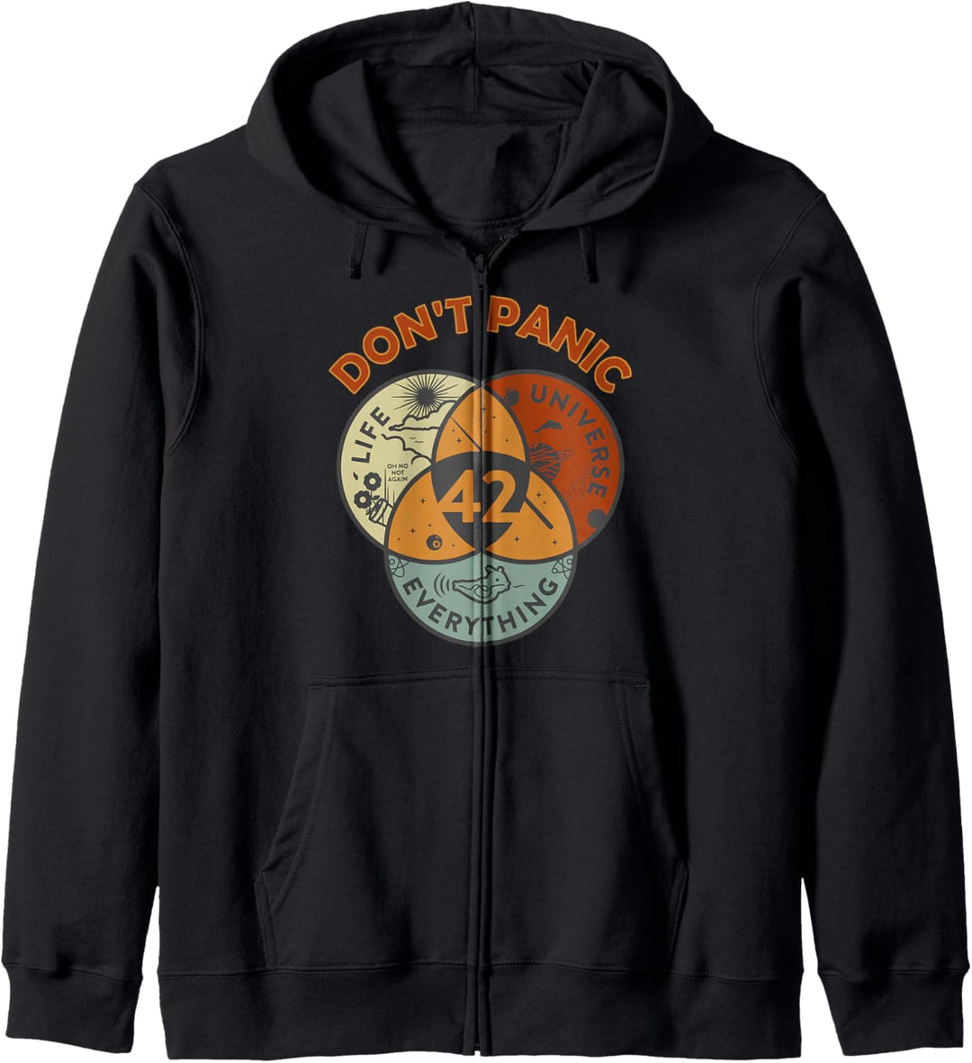 42 Antwort auf Leben The Universe And Everything Don't Panic Kapuzenjacke