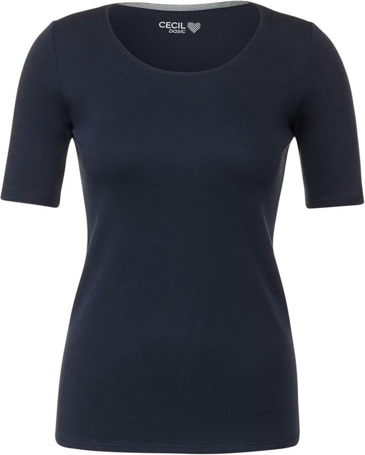 Cecil Damen Style Lena Basic T-Shirt Baumwolle S Universal Blue, S Universal Blue