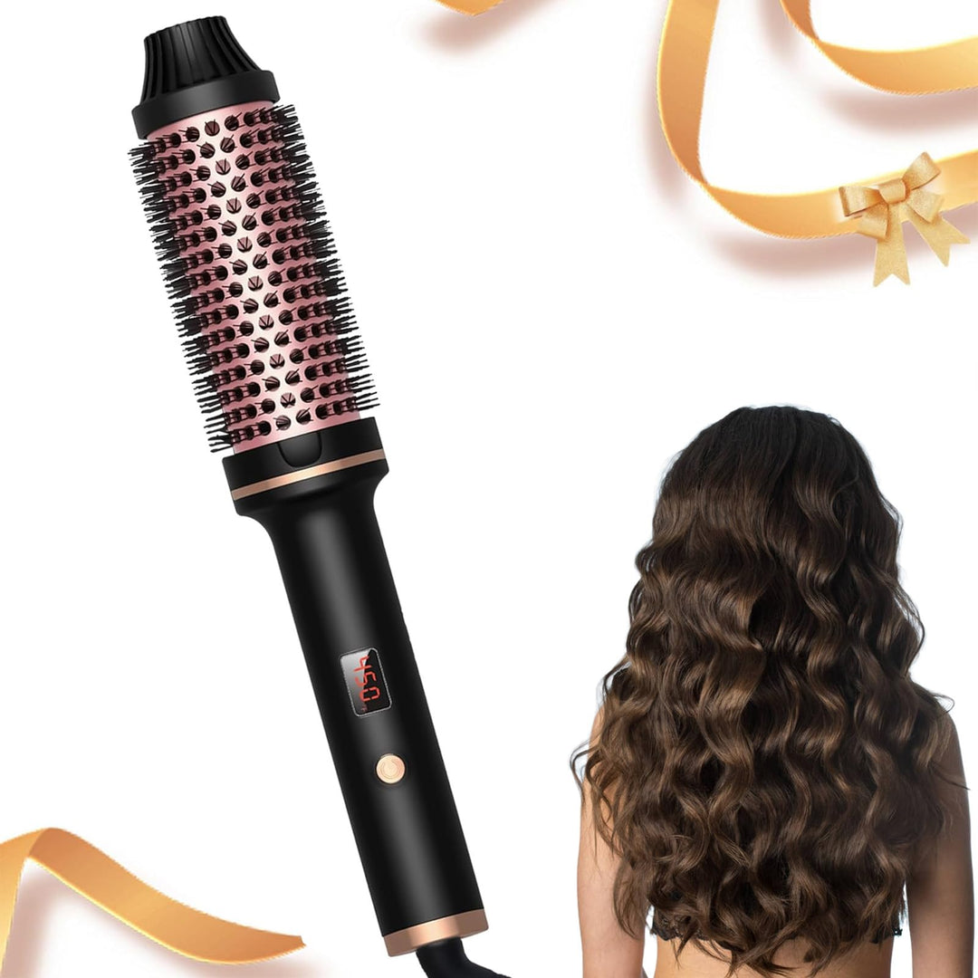 Thermal Brush, 3 IN 1 Lockenbürste Wärmebürste, 38 mm Volumen Haar Kamm, Thermobürste Rundbürste 120