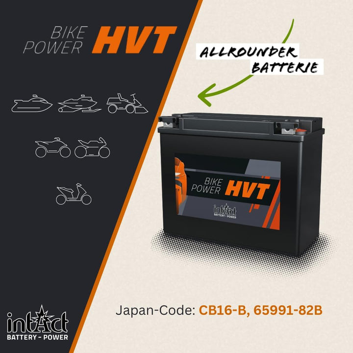 intAct - HVT MOTORRADBATTERIE | Batterie für Roller, Motorrad, Rasentraktor. Wartungsfreier & auslau