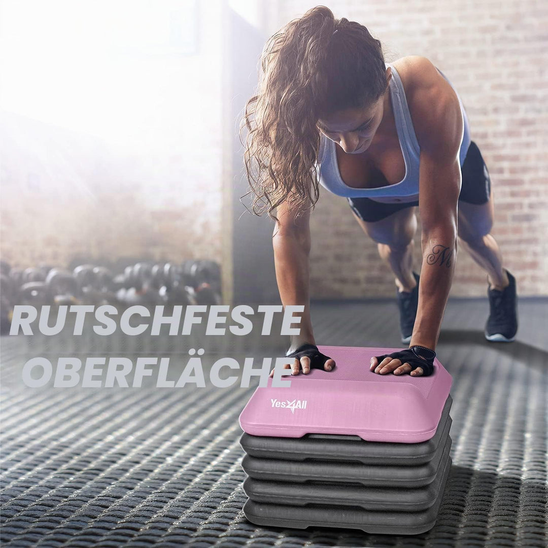 Yes4All Aerobic Stepper, Stepbench Aerobic-Fitness Steppbrett, Übung Workout Schritt Plattform mit 4