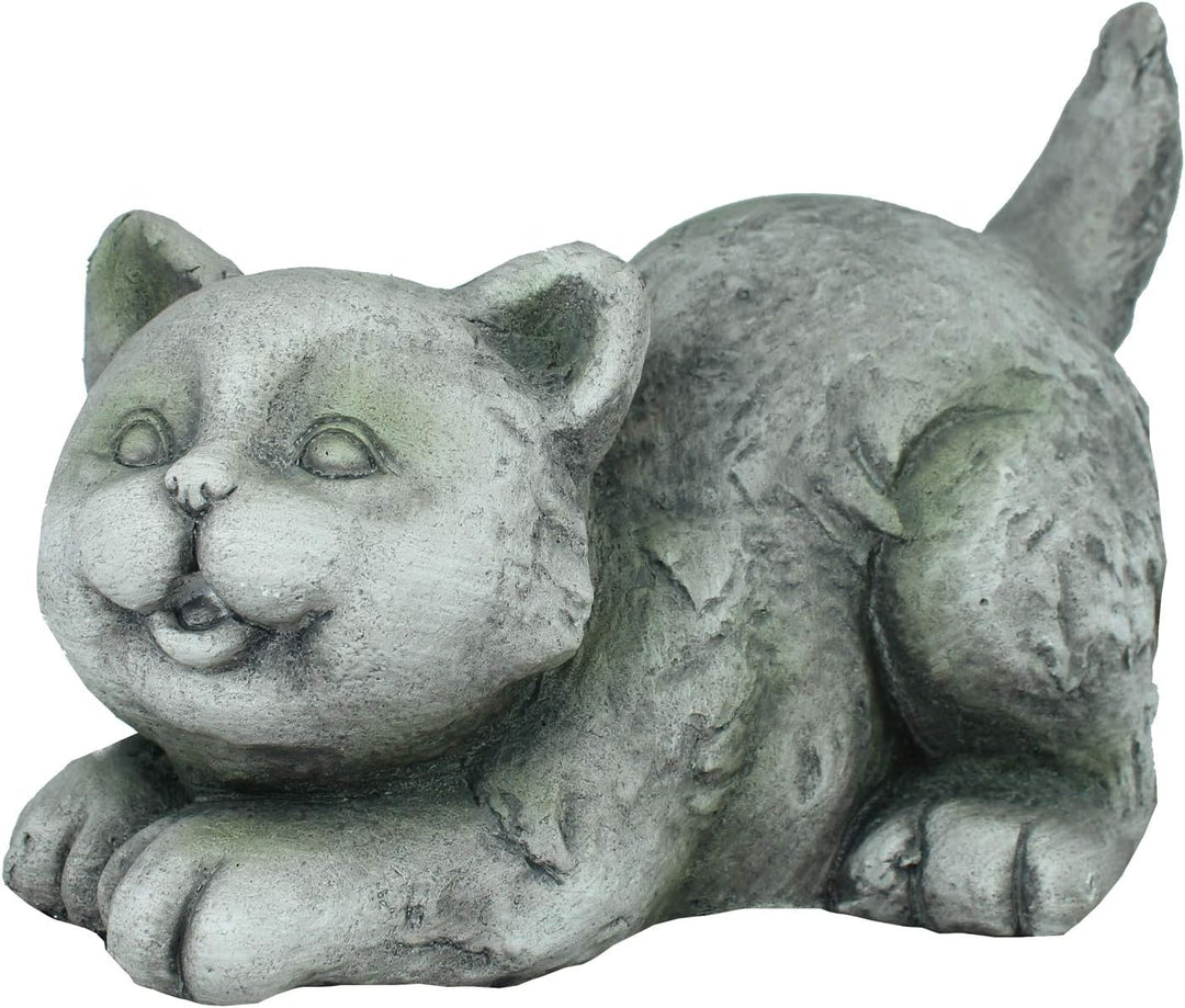 colourliving Gartenfigur Katze Katzenfigur Garten spielende Katze Tierfigur Gartendekoration in Stei