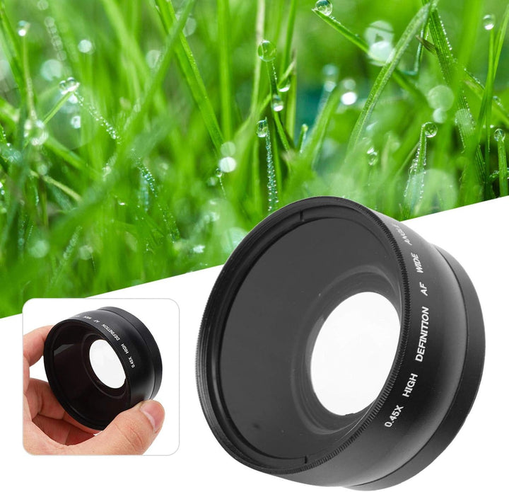 VBESTLIFE 58MM 0,45X Weitwinkel-Makroobjektiv Passend für Alle 58MM-Durchmesser-Kameraobjektive, für
