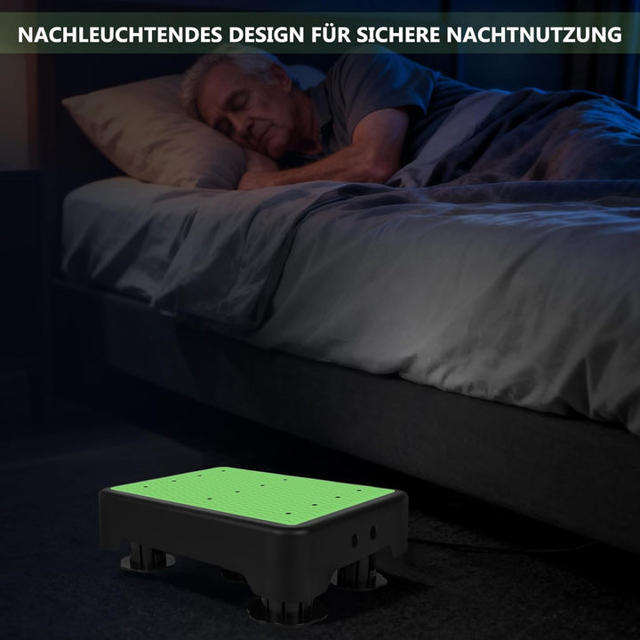 Rutschfest Halbstufe, Nachleuchtende Trittstufe, 3-stufig höhenverstellbarer, max.250 kg, Step Hocke