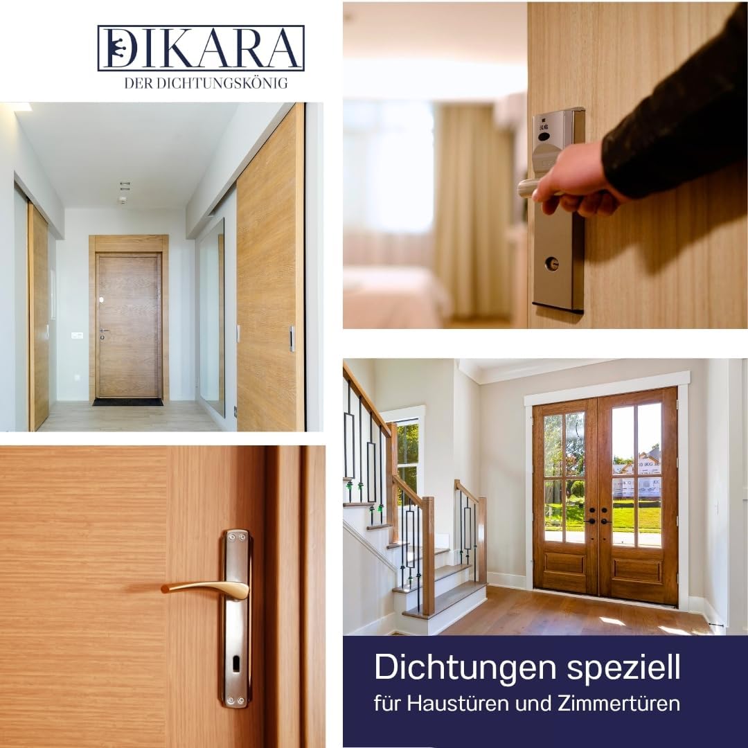 Türdichtung schwarz 10m - 3mm Nutbreite / 7mm Nuttiefe / 12mm Falz - Antidehnungsfaden Haustürdichtu