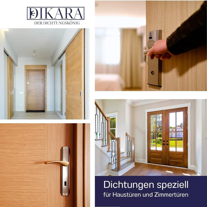 Türdichtung schwarz 10m - 3mm Nutbreite / 7mm Nuttiefe / 12mm Falz - Antidehnungsfaden Haustürdichtu