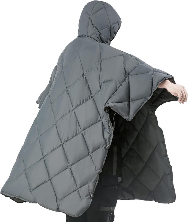 ATEPA Camping Poncho Decke & Tragbarer Schlafsack – Ultraleichte Warme Outdoor Decke Aus Recycelten