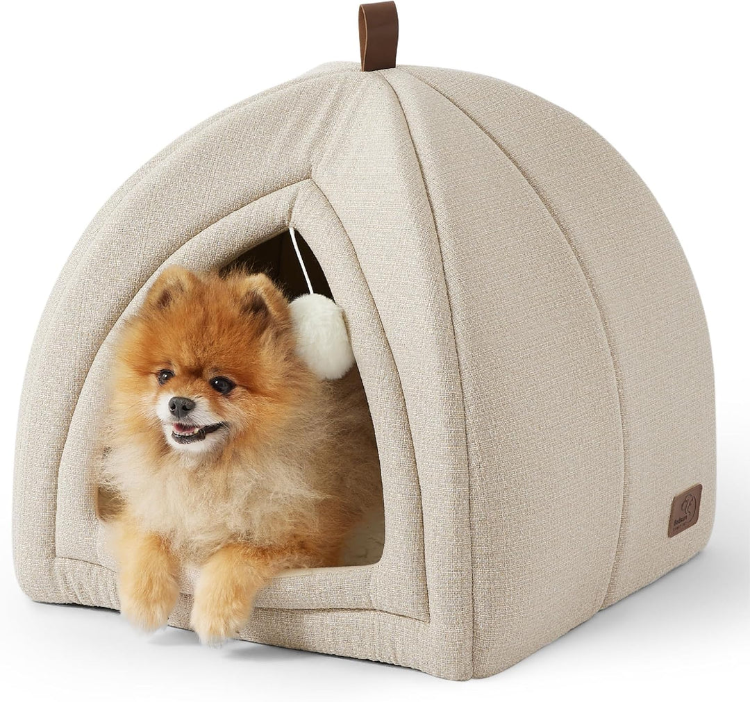 BEDSURE Katzenbett grosse Katzen Katzenhöhle- 44x44x44 cm Katzenhaus Indoor mit abnehmbarem Sherpa K