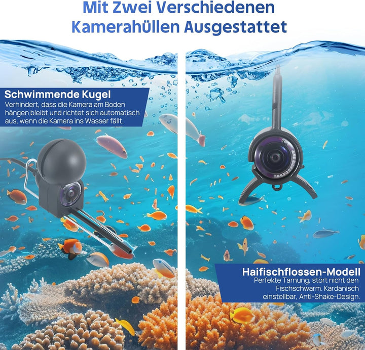 Fishfinder, Unterwasserkamera Angeln, Weitwinkel-Infrarot-Nachtsicht,Unterwasserkamera Fischfinder m