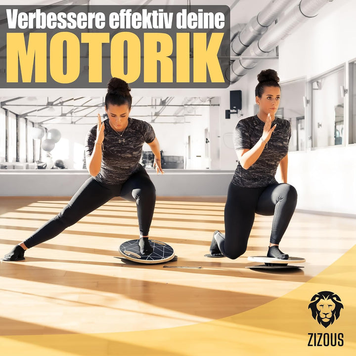 ZIZOUS® Premium Balance Board TESTSIEGER Komplettset - Hochwertiges Wackelbrett inkl. Antirutschmatt